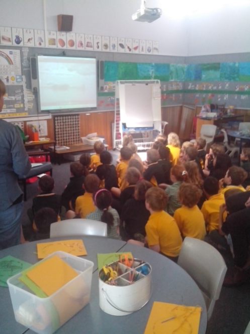 Primary student's enjoying 'A Whale's Tale" film at Mount Nelson Primary School in Hobart, Tasmania
